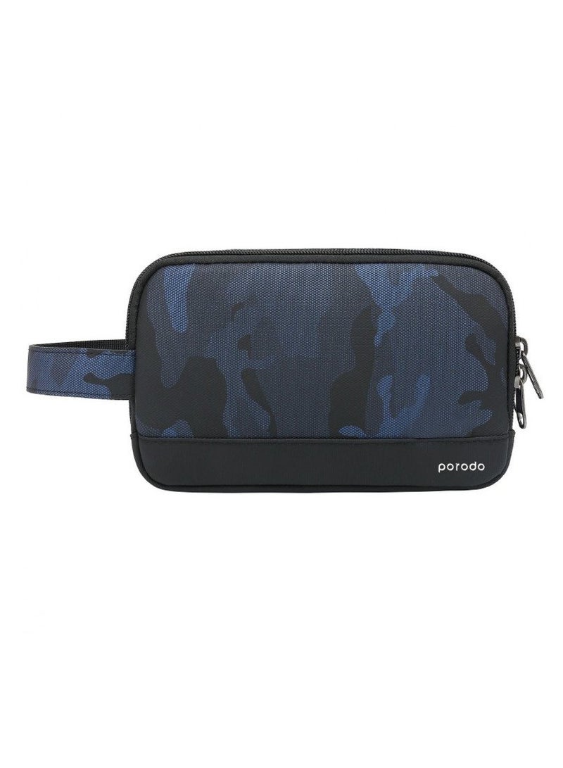 porodo Camouflage Case with Waterproof & Zipper Closure / IPX3 Water Resistant / Storage Bag / 8.2" Travel Friendly /  Compact / Tough / Multi-Compartment -Blue - Image 1