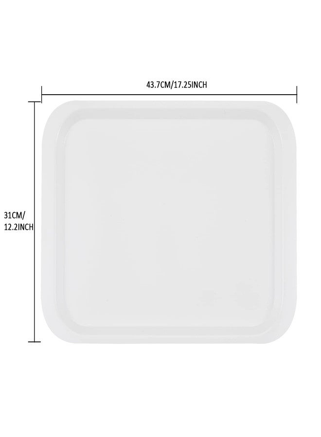 HSDT Melamine Serving Trays White 17.1x12.2 Inch Rectangle Cafeteria Fast Food Trays Breakfast Lunch Dinner Trays for Eating Set of 2,PFW-174122-02 - Image 5