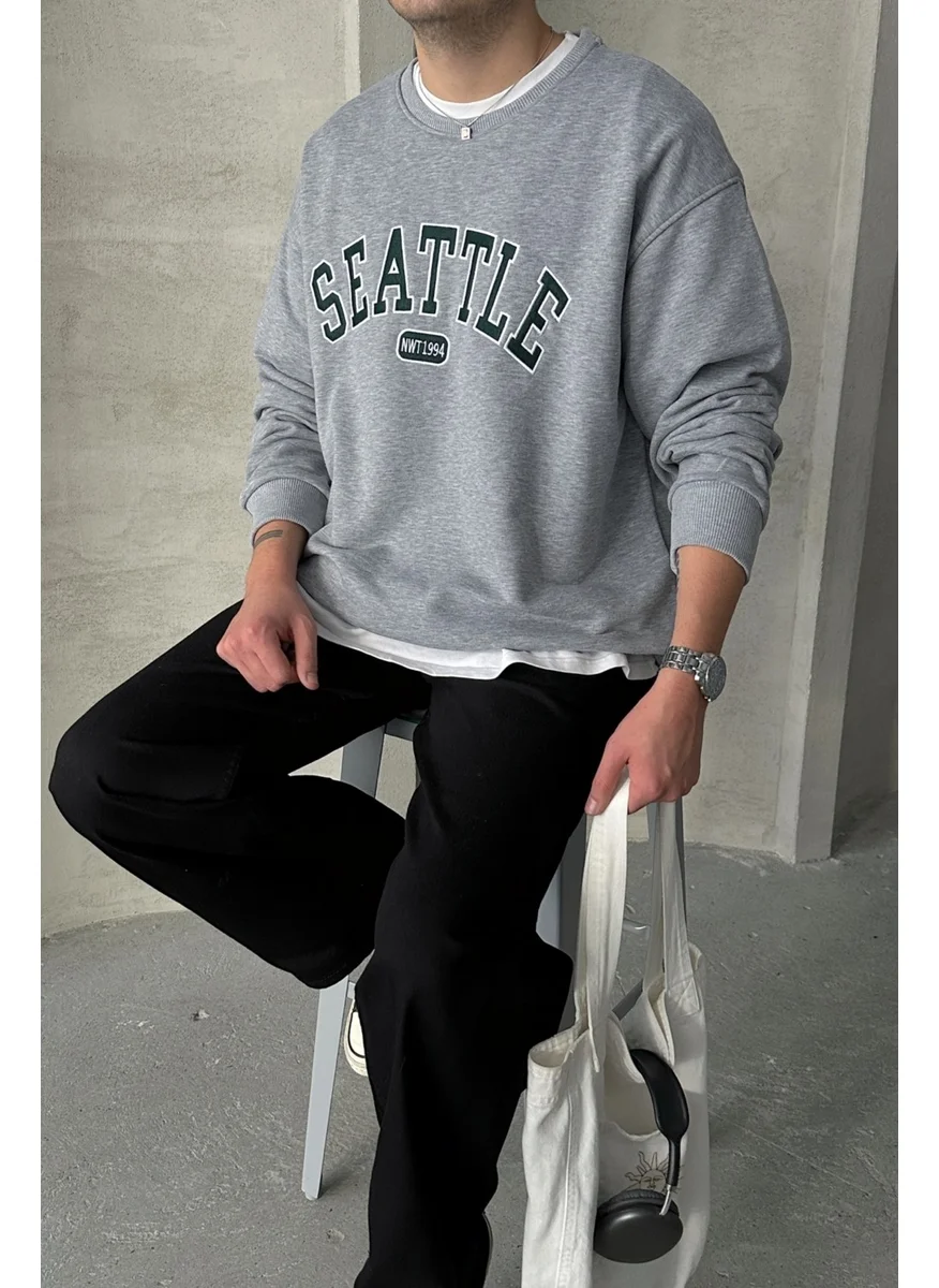 HYMAN Men's Seattle Printed Oversize Sweatshirt