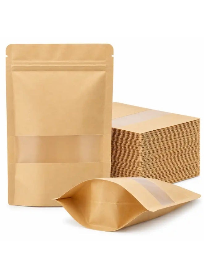 Italo Craft Stand-Up Ziplock Bags with Transparent Window - 14 x 20 + 4 cm - Pack of 12