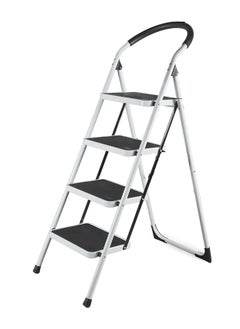 Smart Kitchen 4-Step Ladder Folding Stool White 44inch  - Image 1