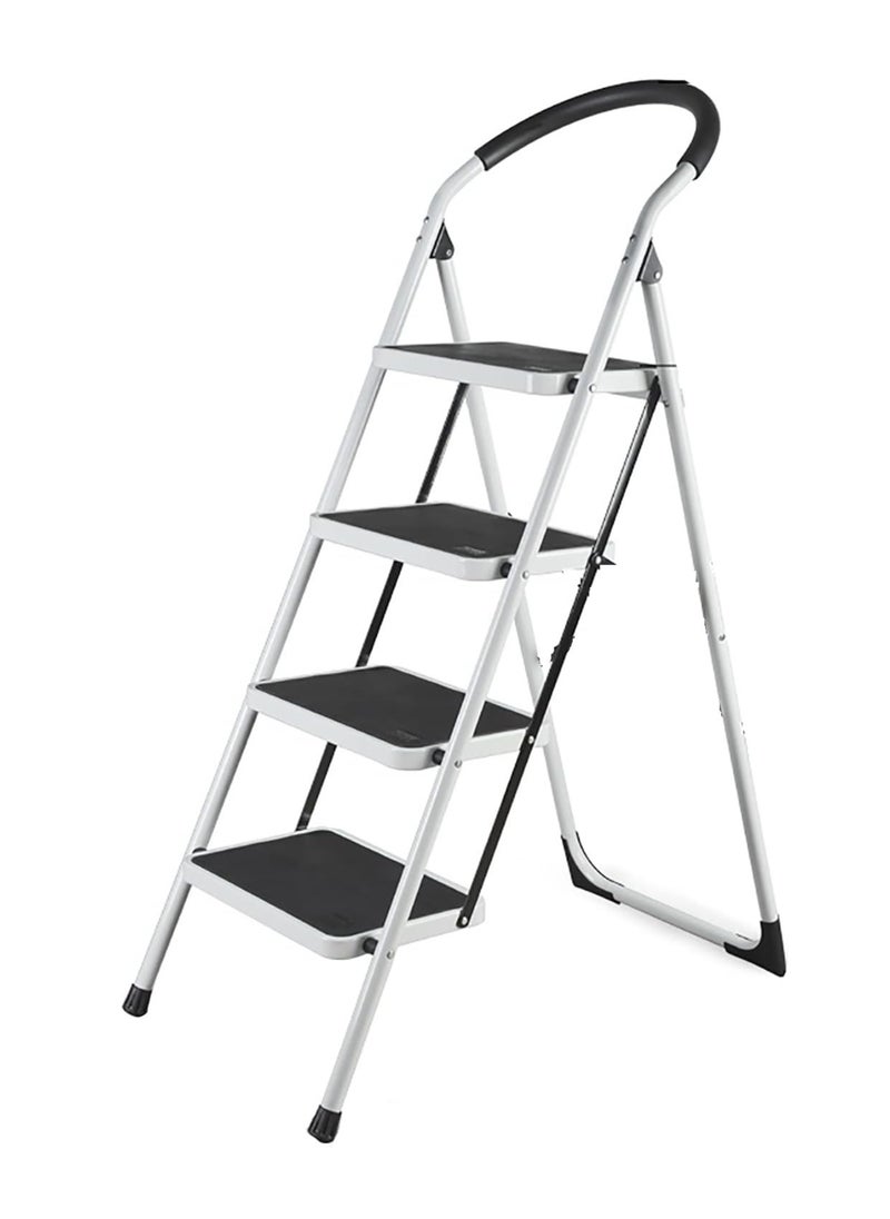 Smart Kitchen - 4-Step Ladder Folding Stool White 44inch - Image 1