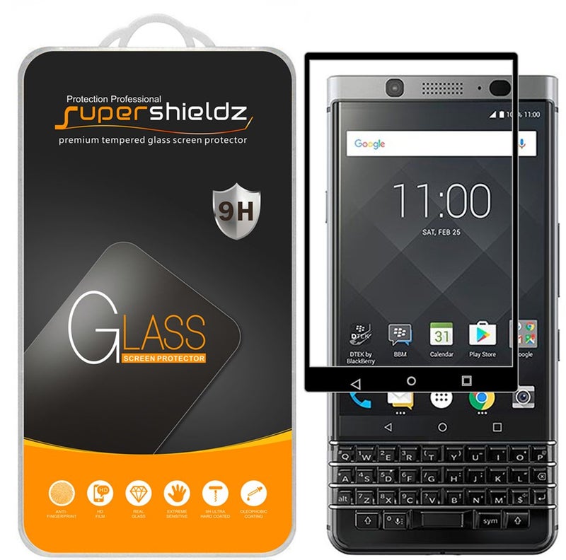 Supershieldz 2 Pack Designed for Blackberry Keyone Tempered Glass Screen Protector Full Screen Coverage Anti Scratch Bubble Free Black - Image 3