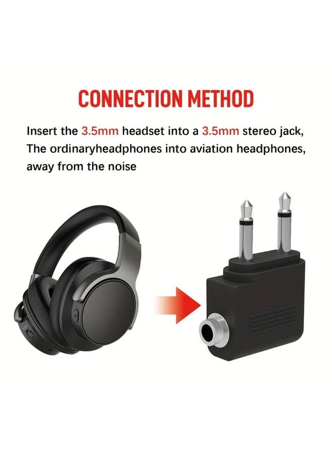 1pc 3.5mm Male To Female Airplane Headphone Adapter Aviation Audio Jack Converter - Image 5