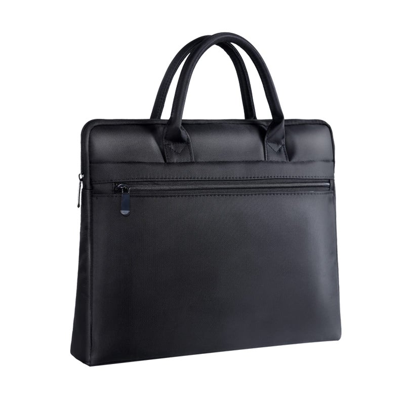 enyuwlcm Waterproof Oxford Handle Document Bag Briefcase for Men File Tote Bag for Carrying Paper Files Black (Black) - Image 1