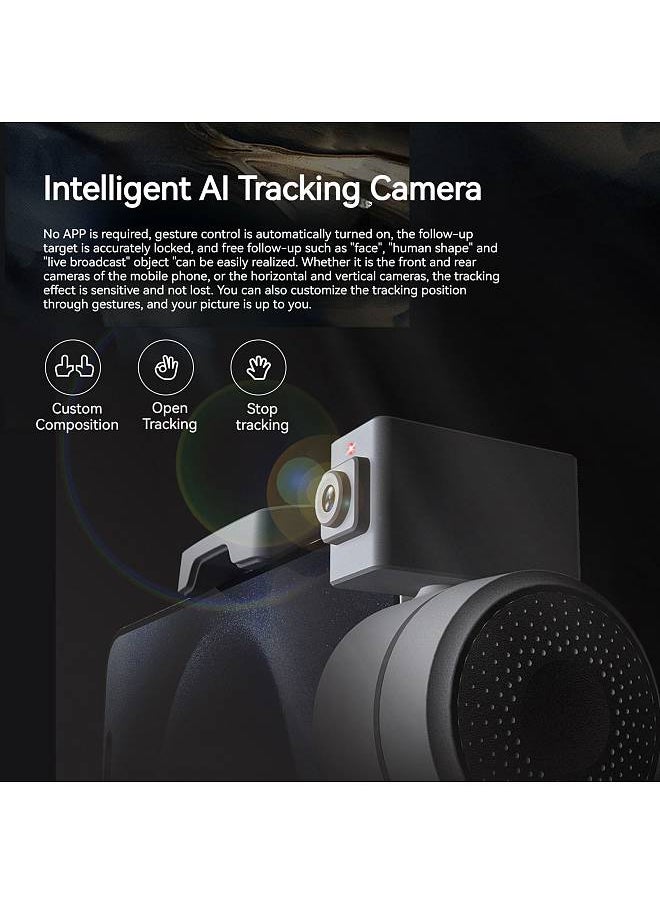 FUNSNAP - Capture 5 3-Axis Stabilizer Gimbal Stabilizer with LCD Screen for Smartphone 450g/0.99lbs Payload Anti-shaking Support BT Connection App Control with LED Light AI Active Tracker Module & Tripod Stand - Image 1