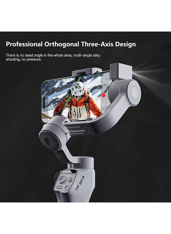 FUNSNAP - Capture 5 3-Axis Stabilizer Gimbal Stabilizer with LCD Screen for Smartphone 450g/0.99lbs Payload Anti-shaking Support BT Connection App Control with LED Light AI Active Tracker Module & Tripod Stand - Image 1