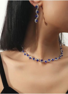 925 Silver Plated Cubic Zircon Necklace & Earrings Set