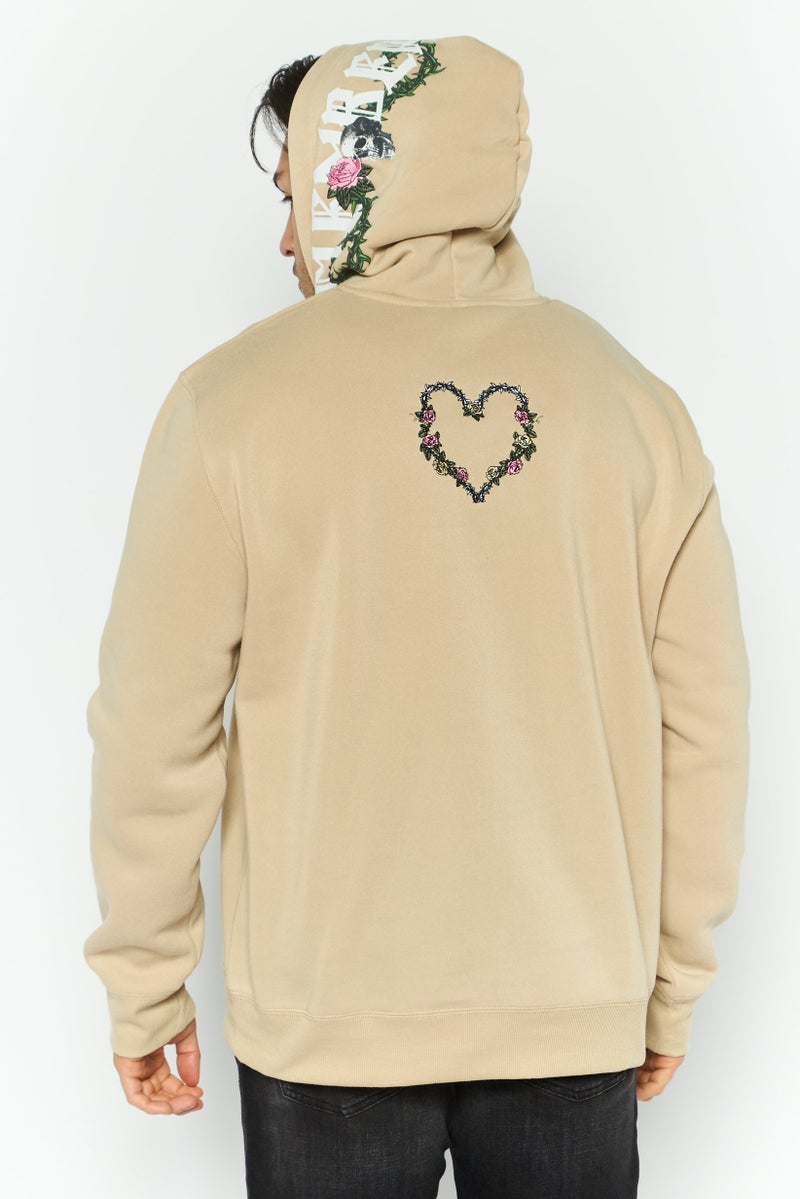 MEMBERS ONLY Men Hooded Embroidered Long Sleeves Sweatshirt, Beige - Image 4