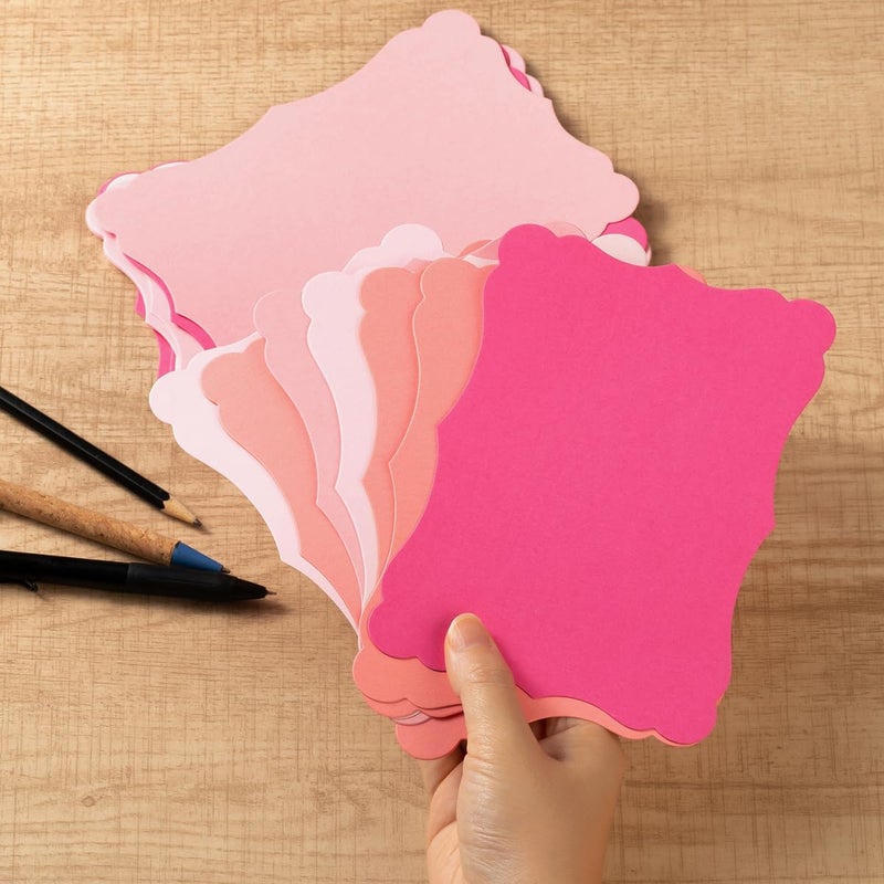 Homtable 50 Pack Blank Kraft Cards Cardstock Thick Paper Brown Greeting Cards for DIY Gift Card Menus, Baby Shower and Wedding Invitations (Pink, 5 Colors, 5x7IN) - Image 4