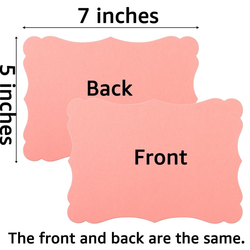 Homtable 50 Pack Blank Kraft Cards Cardstock Thick Paper Brown Greeting Cards for DIY Gift Card Menus, Baby Shower and Wedding Invitations (Pink, 5 Colors, 5x7IN) - Image 2