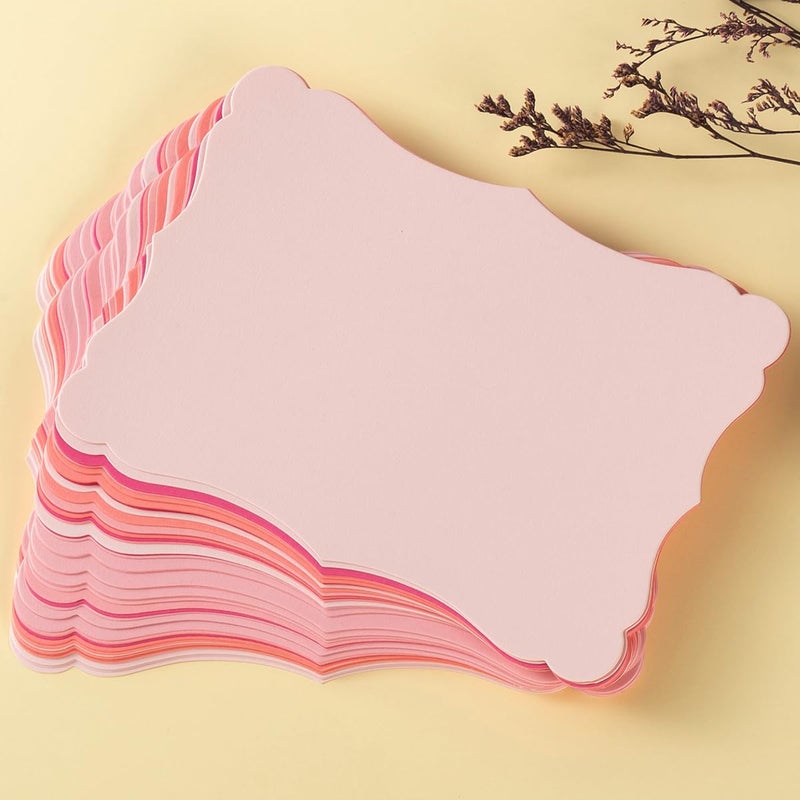 Homtable 50 Pack Blank Kraft Cards Cardstock Thick Paper Brown Greeting Cards for DIY Gift Card Menus, Baby Shower and Wedding Invitations (Pink, 5 Colors, 5x7IN) - Image 3