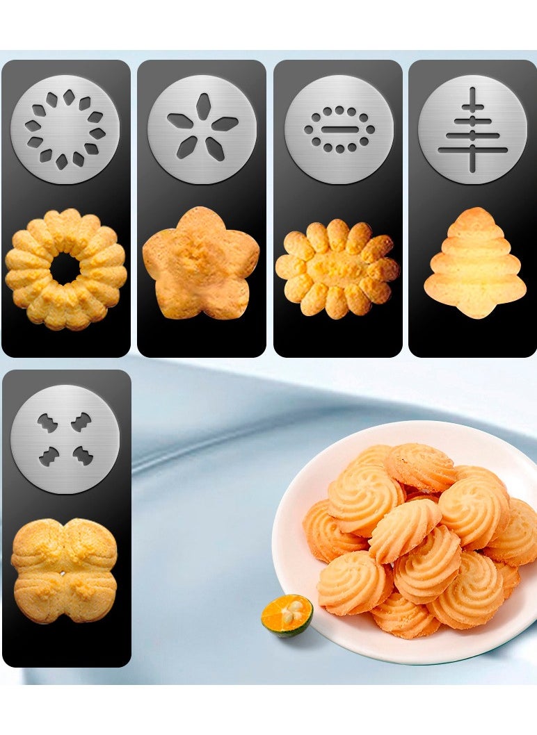 Generic Cookie Press for Baking, Churro Maker Machine, Stainless Steel Spritz Cookie Press Gun kits with 13 Cookie Discs u0026 8 Piping Tips, for Home DIY Biscuit Maker and Cake Icing Decoration  - Image 5