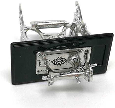 EatingBiting 112 112 Scale Dollhouse Miniatures Furniture Vintage Silver Sewing Machine Table Metal Sewing Machine Pedal Can Move Worth to Keep - Image 5