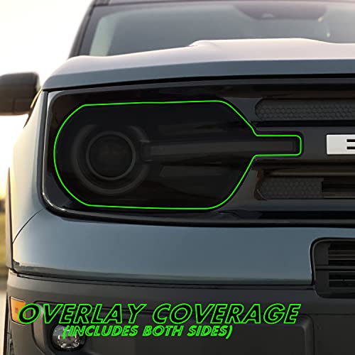 SlickMod PreCut Vinyl Smoke Tint for 2021-2022 Ford Bronco Sport Headlight (2. Headlight, 20% Dark Smoke) - Image 2