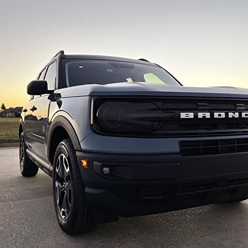 SlickMod PreCut Vinyl Smoke Tint for 2021-2022 Ford Bronco Sport Headlight (2. Headlight, 20% Dark Smoke) - Image 4