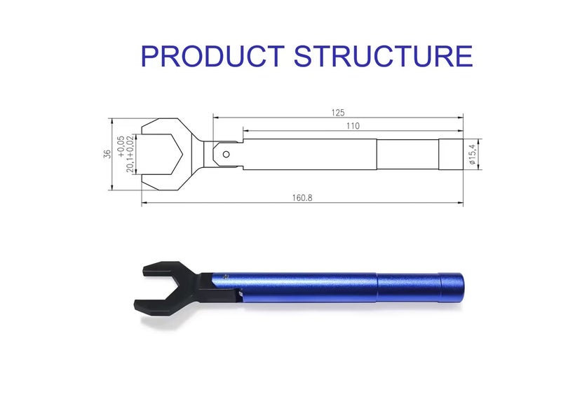 UU TOJOIN TOJOIN 2 pcs Blue N Type Torque Wrench 1 N·m Opening 20MM Protect RF Connector for RF Microwave Measurements - Image 4