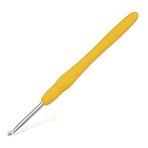 QMNNMA 3.5 mm Crochet Hook, Ergonomic Handle for Arthritic Hands, Extra Long  Knitting Needles for Beginners and Crocheting Yarn (3.5 mm) - Image 1