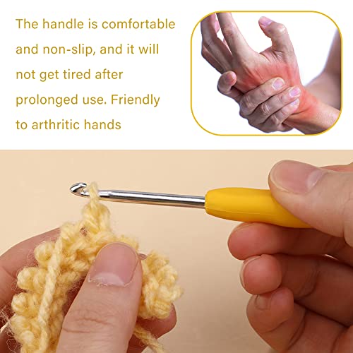 QMNNMA 3.5 mm Crochet Hook, Ergonomic Handle for Arthritic Hands, Extra Long  Knitting Needles for Beginners and Crocheting Yarn (3.5 mm) - Image 4