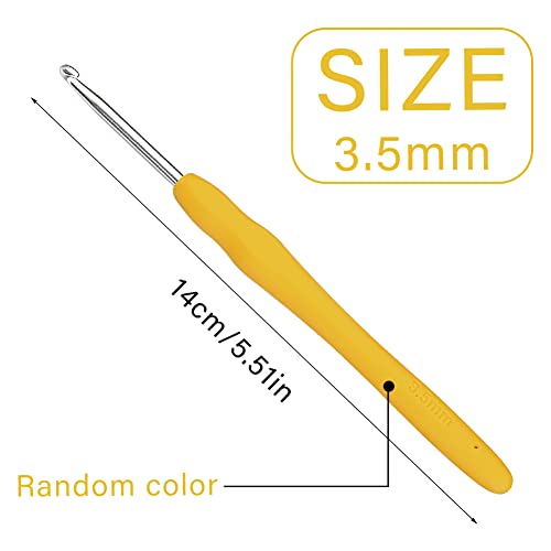 QMNNMA 3.5 mm Crochet Hook, Ergonomic Handle for Arthritic Hands, Extra Long  Knitting Needles for Beginners and Crocheting Yarn (3.5 mm) - Image 2