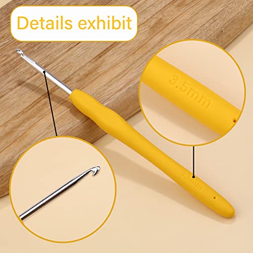 QMNNMA 3.5 mm Crochet Hook, Ergonomic Handle for Arthritic Hands, Extra Long  Knitting Needles for Beginners and Crocheting Yarn (3.5 mm) - Image 5