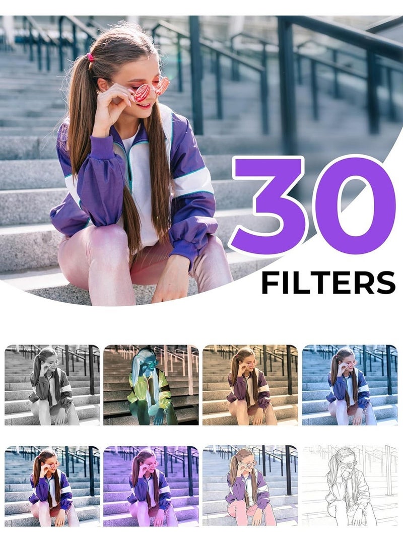 ماكرايستورم كاميرا رقمية 5K - كاميرات واي فاي 80MP للتصوير الفوتوغرافي - كاميرا سريعة للتركيز التلقائي لليوتيوب - كاميرا فيديو UHD للسفر المبتدئ مع شاشة 3 "270 درجة ، زوم 18X ، بطاقة الذاكرة ، غطاء العدسة - Image 5