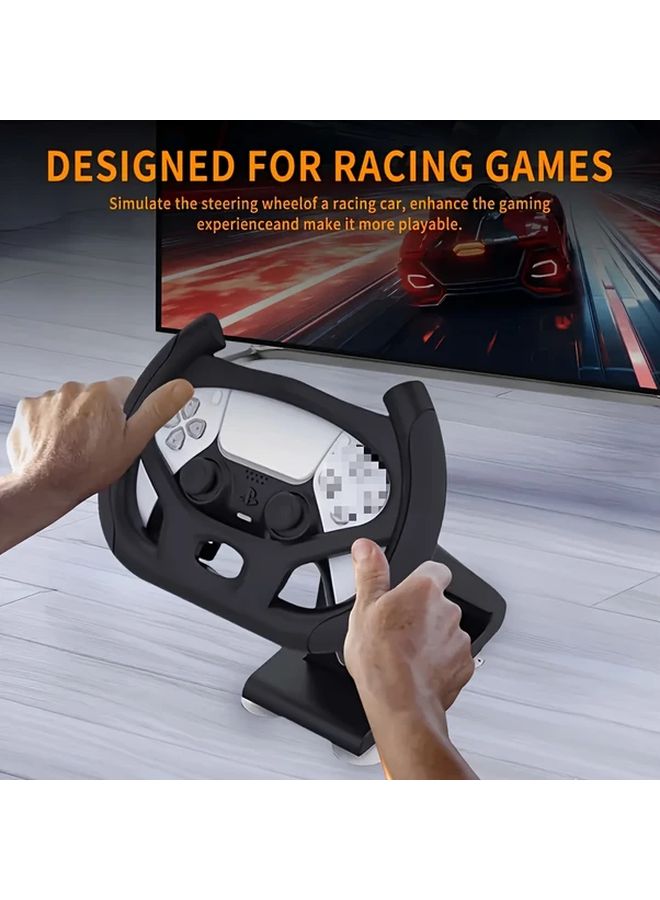 Adjustable PS5 Controller Stand Multi Axis Steering Wheel Base With Suction Cup Black Durable PVC Material Gaming Accessory For Enhanced Play Experience - Image 1