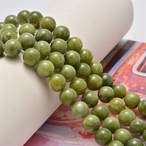 NCB 200pcs 8mm Canadian Jade Loose Beads for Jewelry Making, Natural Semi Precious Beads Round Smooth Gemstones Spacer Beads Charms for Necklaces Bracelets (Canadian Jade, 8mm 200Beads) - Image 3