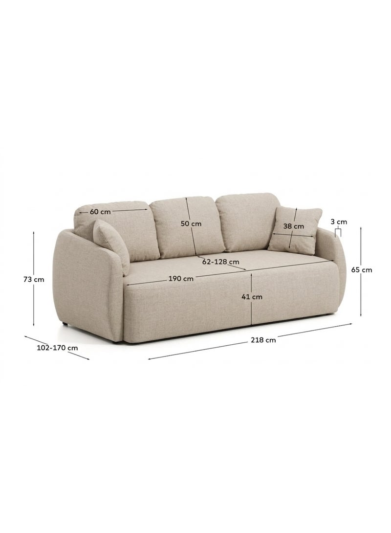 BIG sofa bed baige - Image 4
