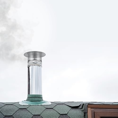 Vent Systems غطاء مدخنة دائري 4 بوصة من الفولاذ المجلفن لجميع ظروف الطقس مع غطاء عادم دائري علوي مع مطاط لعزل مثالي غطاء فتحة السقف 4 بوصة 100 مم - Image 5