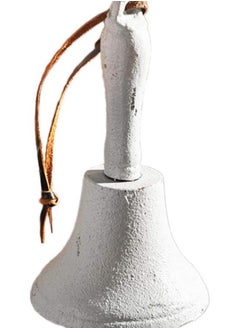 WYBOT Tea Dinner Bell Antique Hand Bell Vintage Bell Retro Countryside Handbells Hanging Bells School Teachers Bell Ornament(White) Reception Desk Bell  - Image 1