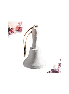 WYBOT Tea Dinner Bell Antique Hand Bell Vintage Bell Retro Countryside Handbells Hanging Bells School Teachers Bell Ornament(White) Reception Desk Bell  - Image 2