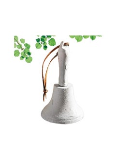 WYBOT Tea Dinner Bell Antique Hand Bell Vintage Bell Retro Countryside Handbells Hanging Bells School Teachers Bell Ornament(White) Reception Desk Bell  - Image 3