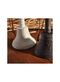 WYBOT Tea Dinner Bell Antique Hand Bell Vintage Bell Retro Countryside Handbells Hanging Bells School Teachers Bell Ornament(White) Reception Desk Bell  - Image 4