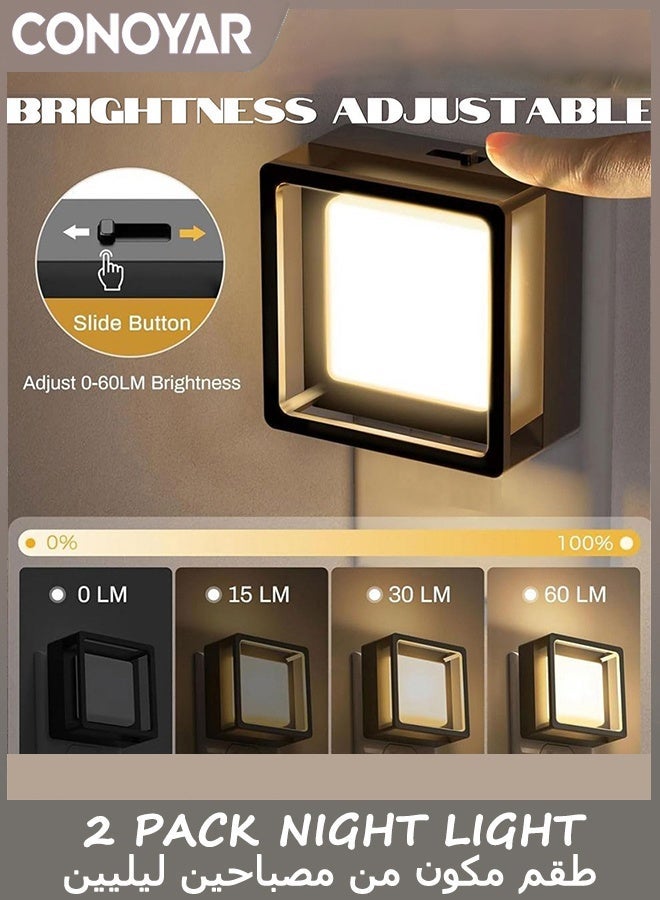 CONOYAR LED Night Light, 60LM Plug in Wall Light with Dusk to Dawn Sensor, Dimmable Night Light for Bedroom, Auto Sensor Night Lamp for Bedroom, Bathroom, Stairs, Kitchen, 2 Pack - Image 4