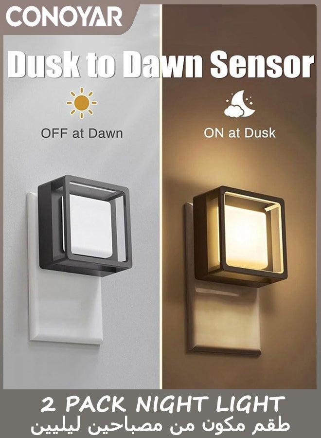 CONOYAR LED Night Light, 60LM Plug in Wall Light with Dusk to Dawn Sensor, Dimmable Night Light for Bedroom, Auto Sensor Night Lamp for Bedroom, Bathroom, Stairs, Kitchen, 2 Pack - Image 2