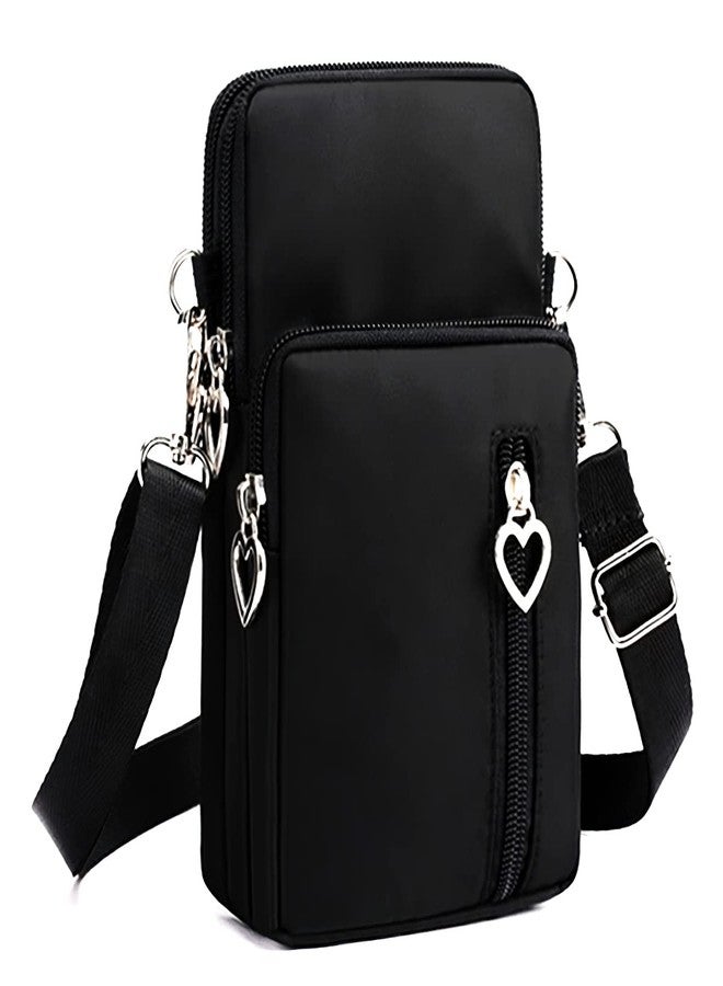 LassZone Crossbody Phone Bag for Women Waterproof Nylon Cellphone Purse Wallet Lightweight Shoulder Handbag with 3 Zipper Pockets and Adjustable Strap - Image 1