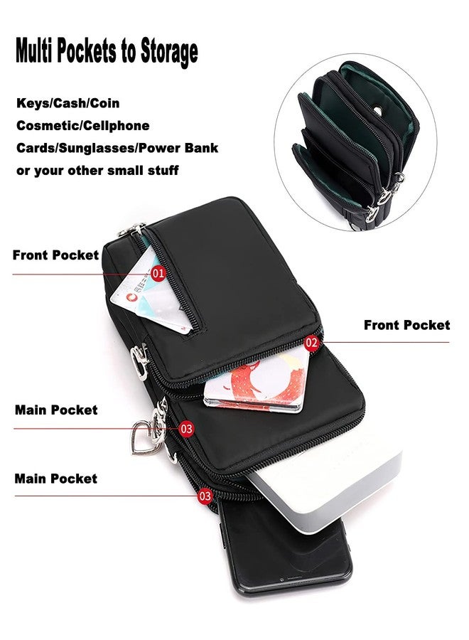 LassZone Crossbody Phone Bag for Women Waterproof Nylon Cellphone Purse Wallet Lightweight Shoulder Handbag with 3 Zipper Pockets and Adjustable Strap - Image 4
