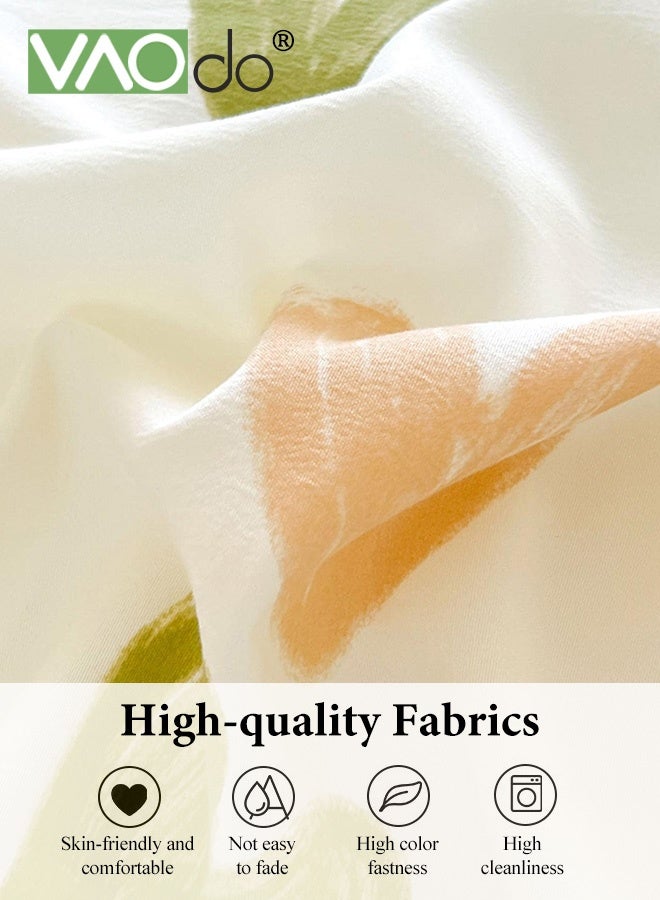 فاو دو مجموعة ملاءات سرير 4 قطع، من الألياف الدقيقة الناعمة - مجموعة لحاف مقاومة للانكماش والبهتان، مجموعة مفروشات سرير صديقة للبشرة، تشمل ملاءة سرير مجهزة وغطاء لحاف ووسادتين مقاس 200*230 سم - Image 4