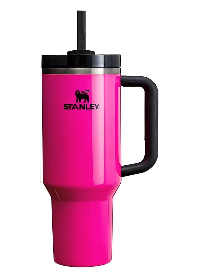 Stanley - Stanley Quencher H2.0 FlowState Tumbler 40OZ NEON PINK Stainless Steel Vacuum Insulated with 3-Position Lid and Straw Perfect for Water Iced Tea Coffee On-the-Go Hydration Ideal Gift Stanley Cup - Image 1