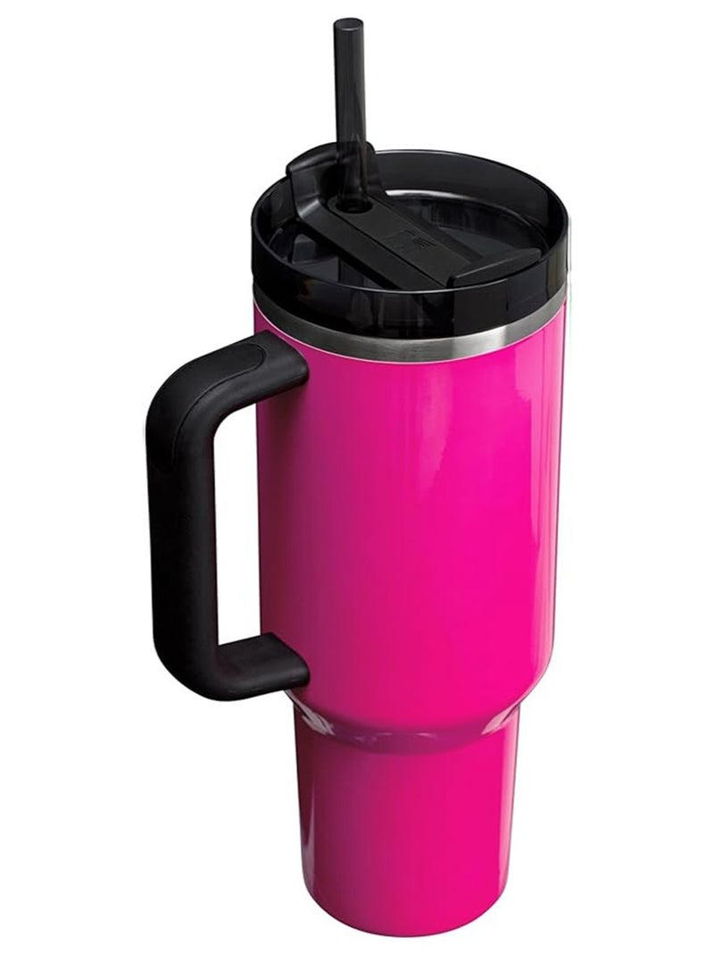 Stanley - Stanley Quencher H2.0 FlowState Tumbler 40OZ NEON PINK Stainless Steel Vacuum Insulated with 3-Position Lid and Straw Perfect for Water Iced Tea Coffee On-the-Go Hydration Ideal Gift Stanley Cup - Image 1