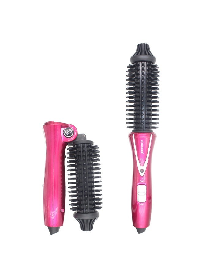 Folding Curling Iron Ceramic Electric Curling Comb Short Hair Comb Straight Hair Styling Tool Hair Care Travel Portable Curling Wand（red） - Image 1