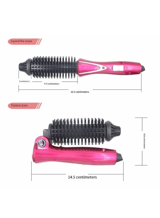 Folding Curling Iron Ceramic Electric Curling Comb Short Hair Comb Straight Hair Styling Tool Hair Care Travel Portable Curling Wand（red） - Image 2