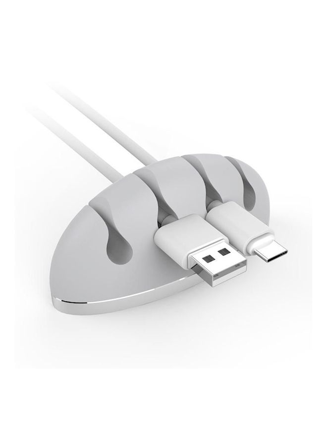 NIBEMINENT 4 Holes Cable Organizer Clip Grey - Image 1