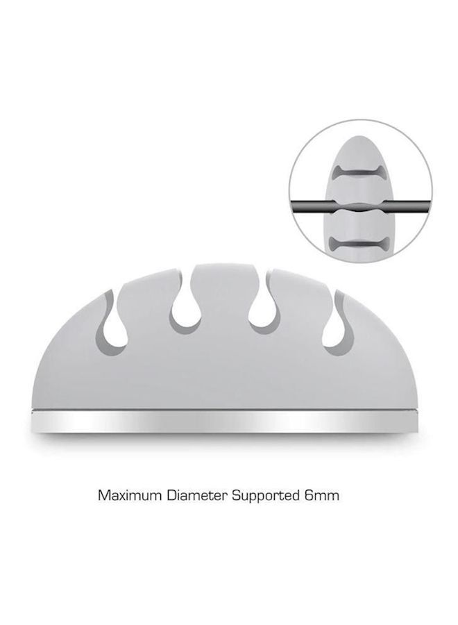NIBEMINENT 4 Holes Cable Organizer Clip Grey - Image 3