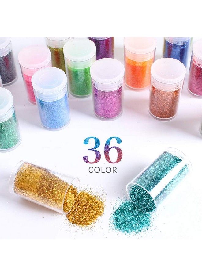 Estanoite Extra Fine Glitter Set Of 36 Colors Nail Arts Cosmetic Glitter Resin Crafts Loose Glitter Powder Shaker For Face Body Hair Eye Lip Gloss Makeup Slime And Tumbler Making - Image 3