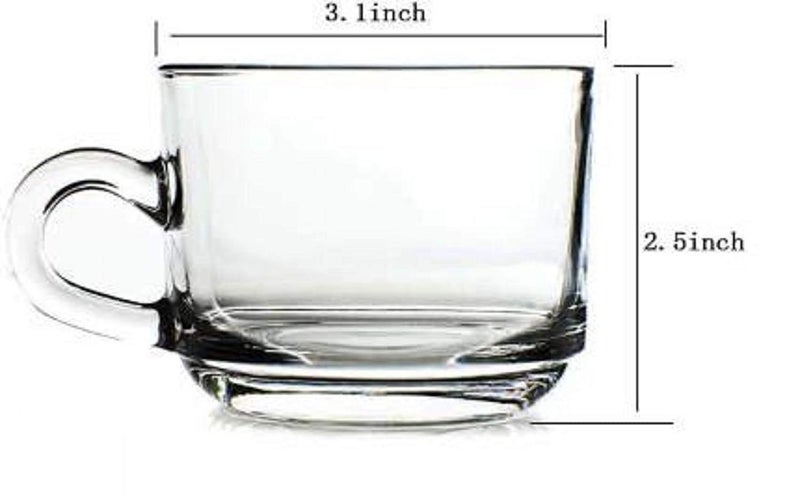 OANGO Classic Clear Glass Tea Cup and Mug Coffee Set of 6 160ml