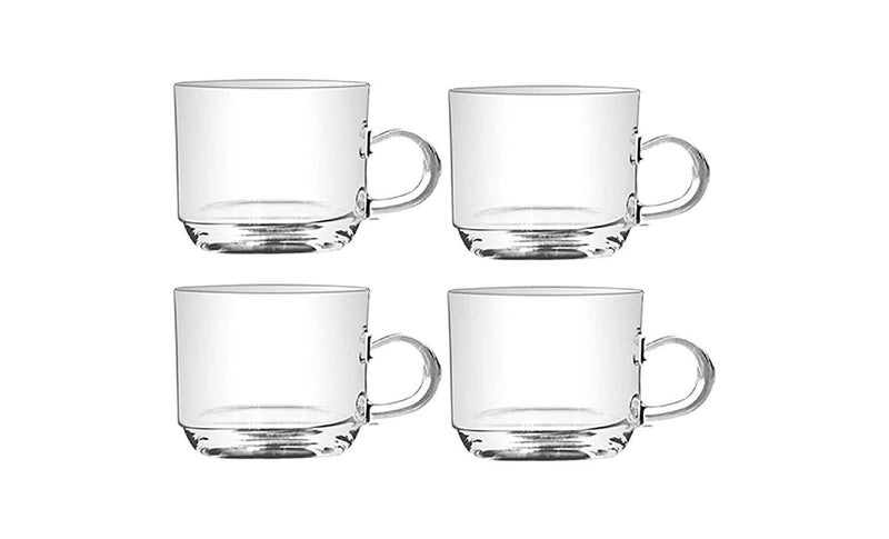 OANGO Classic Clear Glass Tea Cup and Mug Coffee Set of 6 160ml