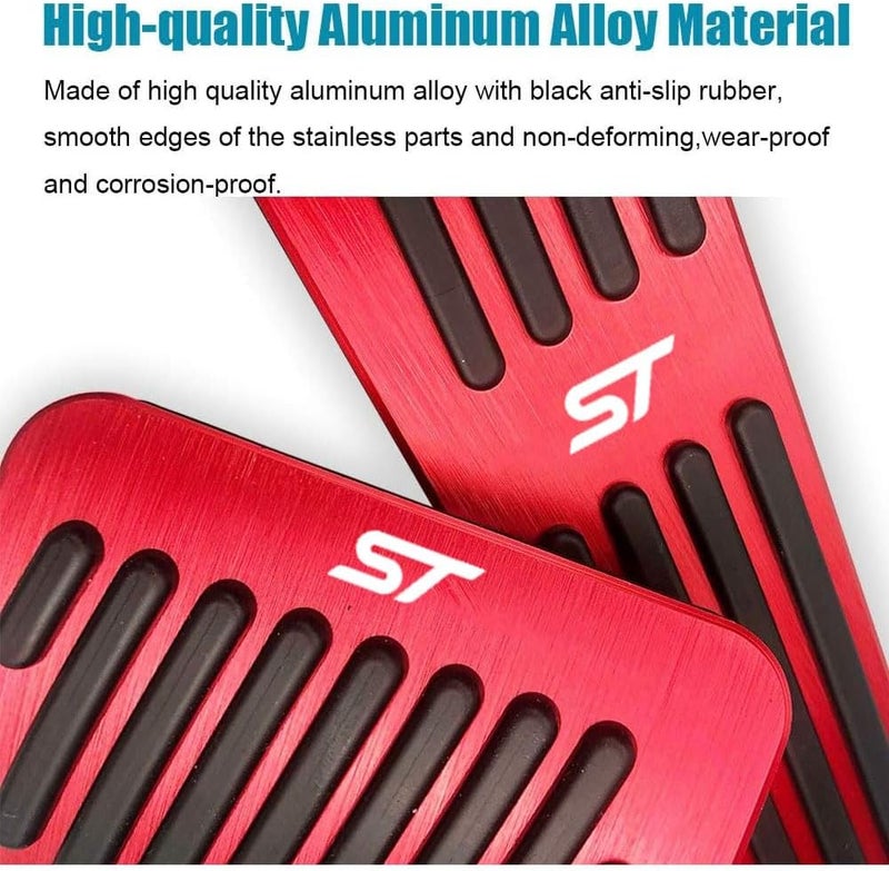 LEXLEY 2PCS Anti-Slip Aluminum Brake Gas Pedal Pads for Ford Explorer 2020-2025 - Red - Image 4