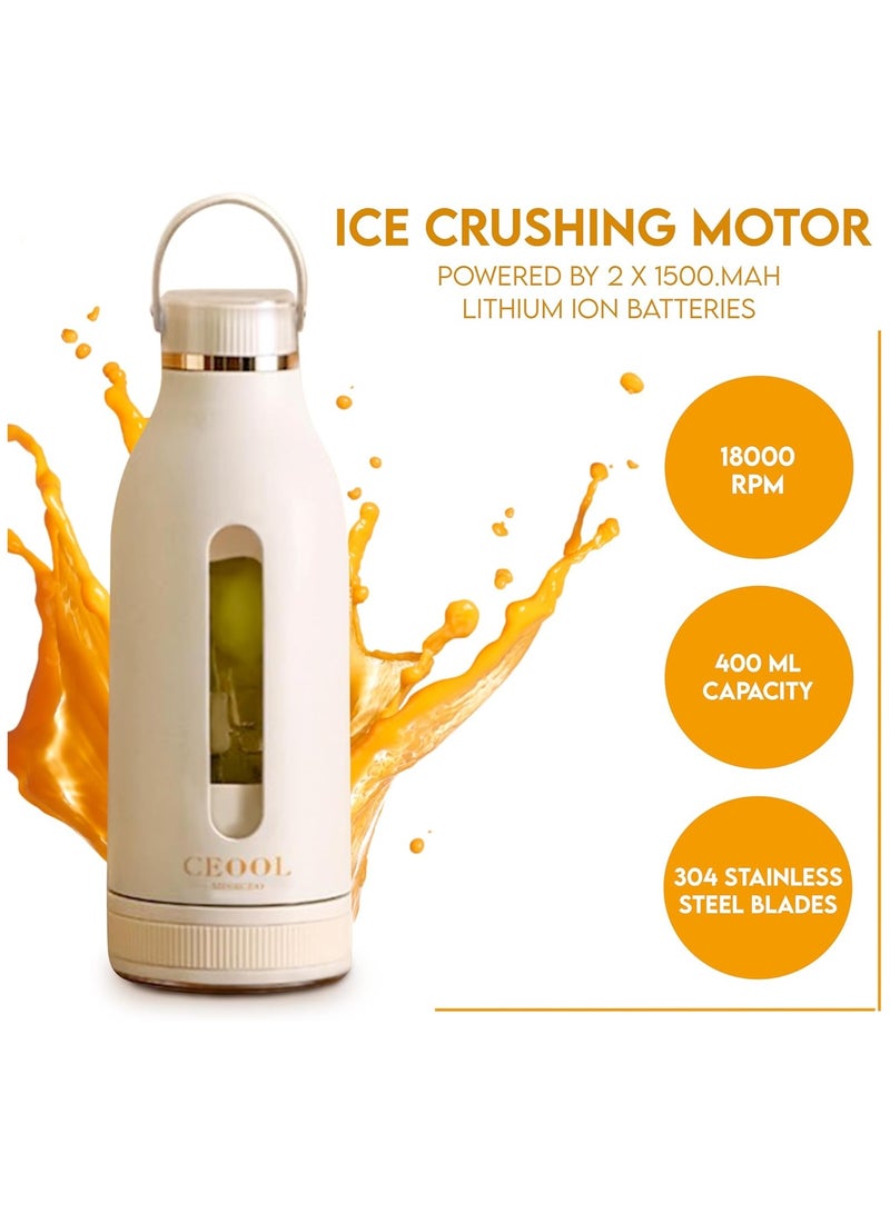 Portable Cordless Mini Blender with Type-C Rechargeable Battery, 380ml Cup for Shakes and Smoothies  - Image 3
